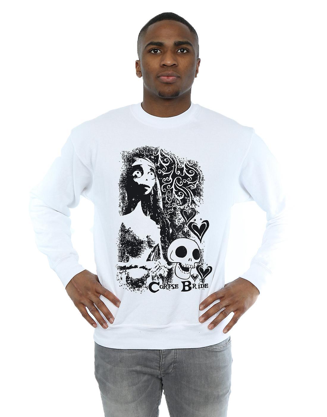 Absolute Cult Corpse Bride Men's Skull Logo Sweatshirt White Large