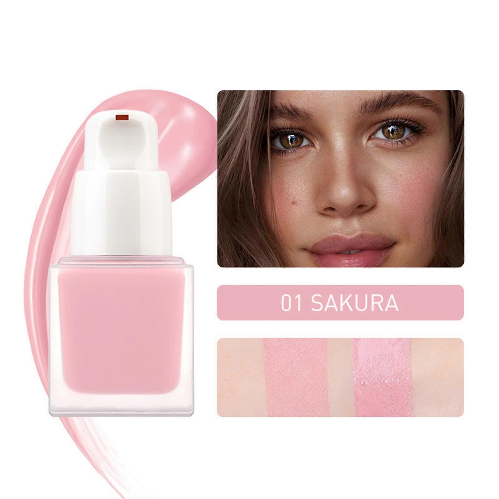 STAGENIUS Liquid Blush Makeup Cheek Gel Cream Face Blush Breathable Feel Sheer Flush Of Color Natural-Looking, 0.69oz SAKURA