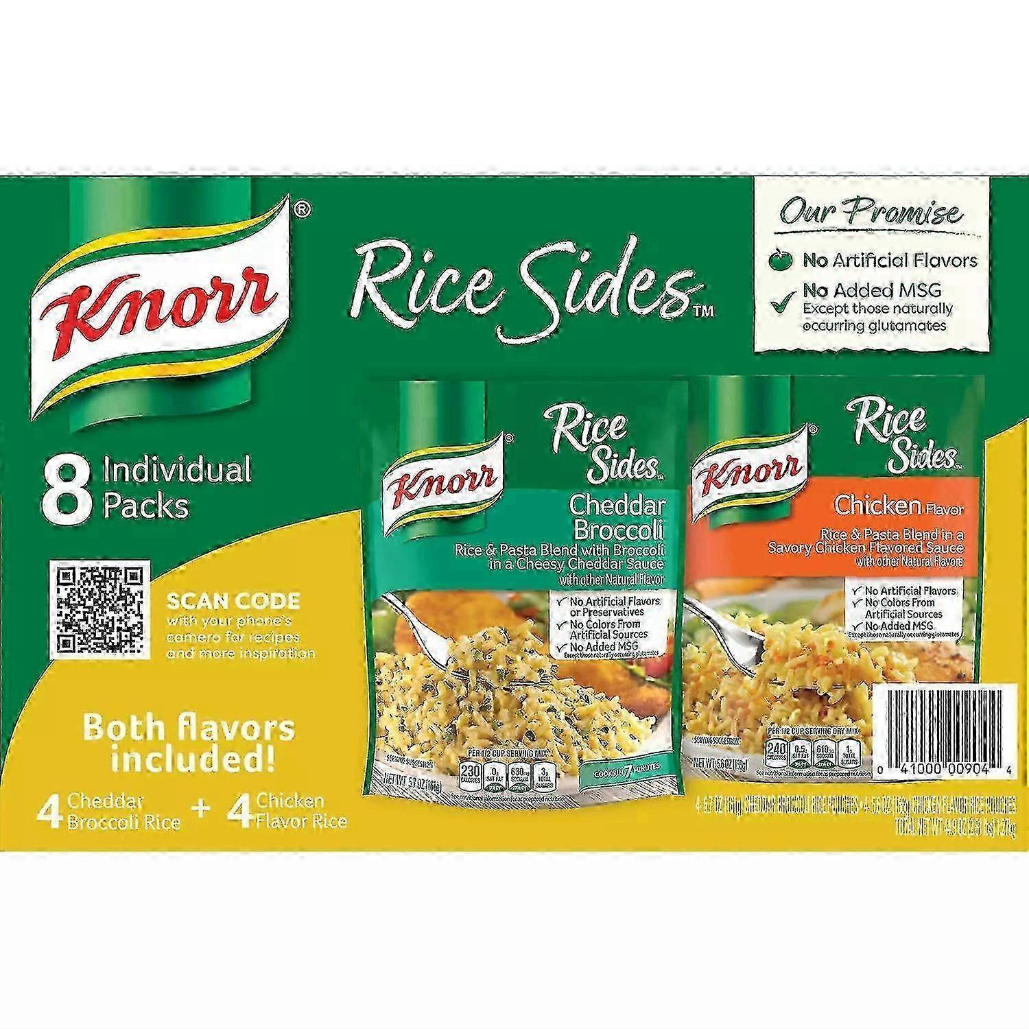 Knorr Rice Sides Variety Pack, Cheddar Broccoli And Chicken, 8 Ea