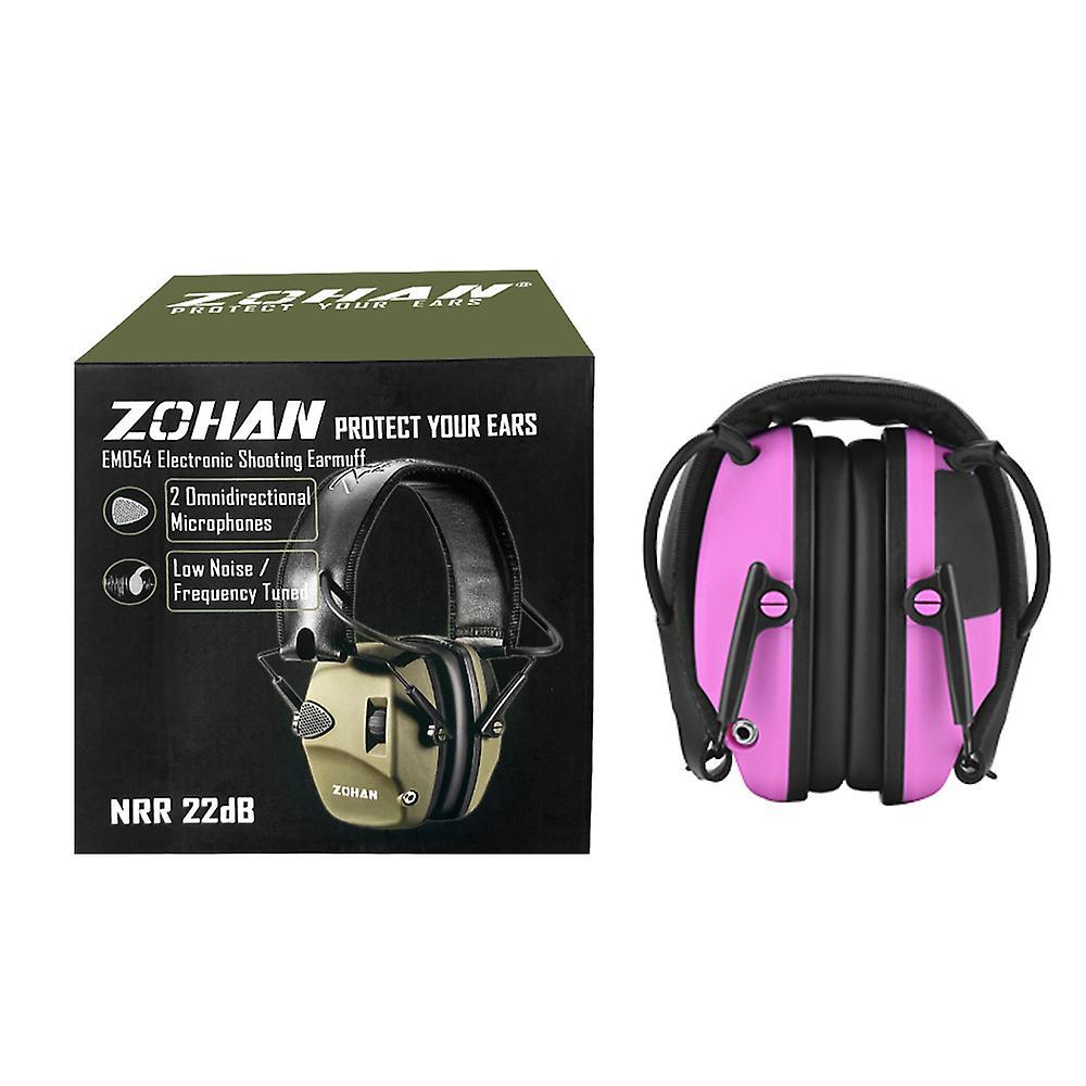 Visgaler Zohan Electronic Hearing Protection Shooting Earmuffs Ear Protection Hunting Protective Anti-noise Headphone For Women Ear Muff pink box