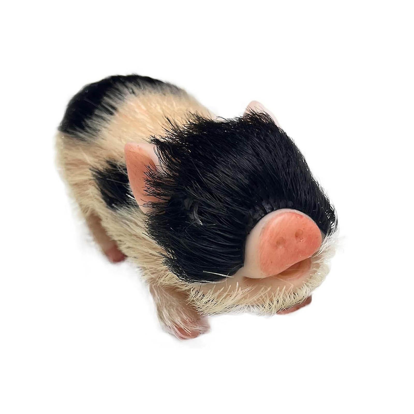 Dandanzhuan Lifelike Mini Pig Doll 5 Inch Full Silicone Soft Reborn Doll Mini Lifelike Newborn Cute Realistic Real Toddler Pig Toy Without Toy Acce...