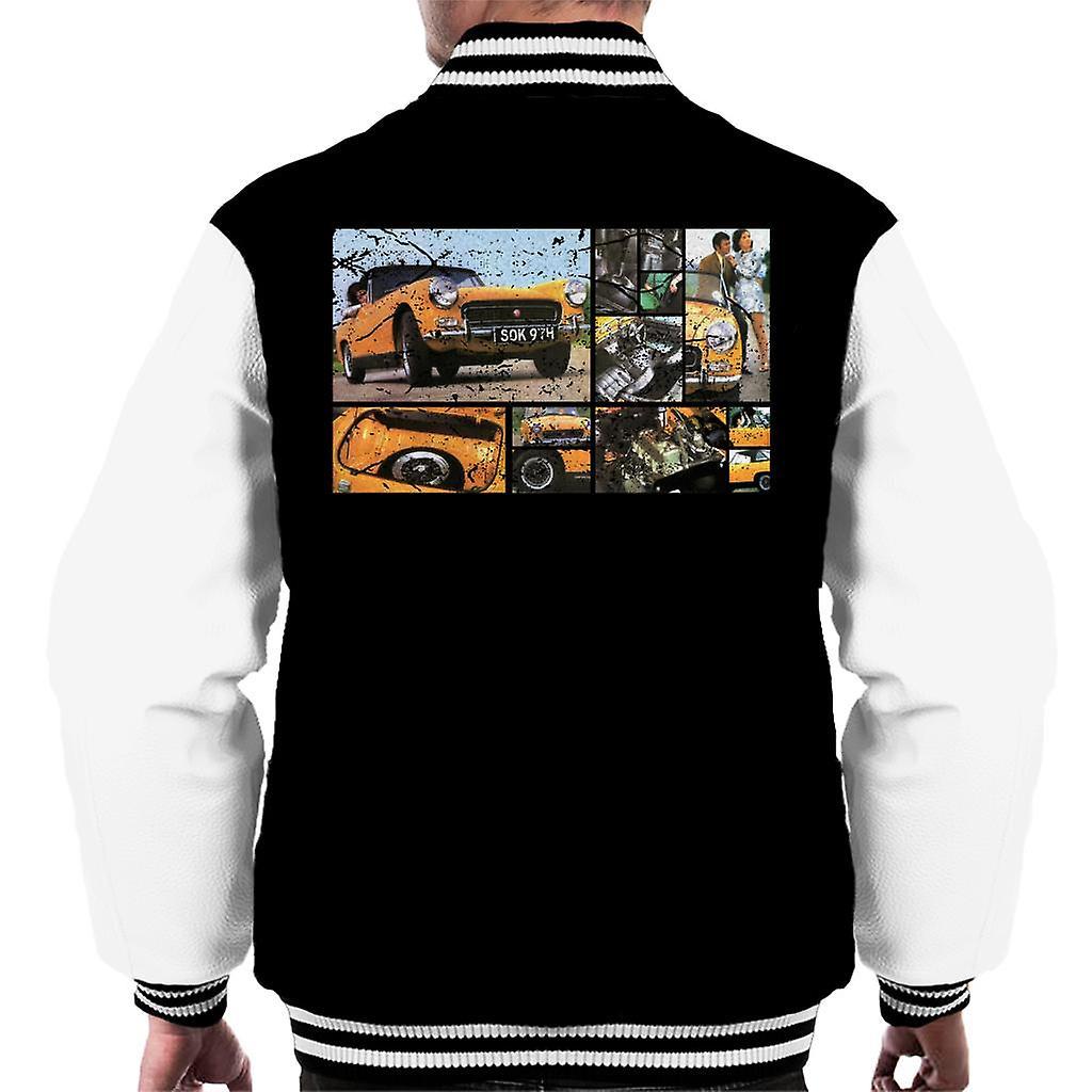 Austin Healey Sprite Mark IV Montage British Motor Heritage Men's Varsity Jacket Black/White Medium