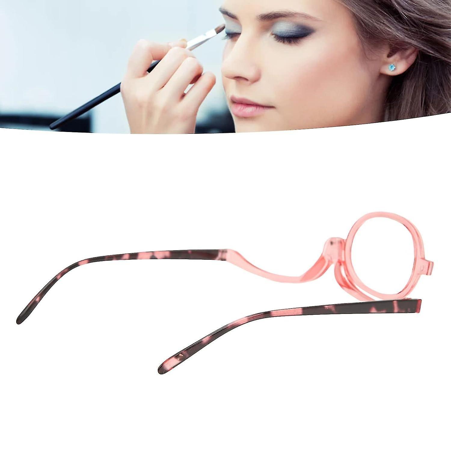 Guangzhou Yunlan Trading Co., Makeup Reading Glasses, Magnifying Makeup Reading Glasses For Seniors, Magnifying Flip Down Cosmetic Pink 4.0x