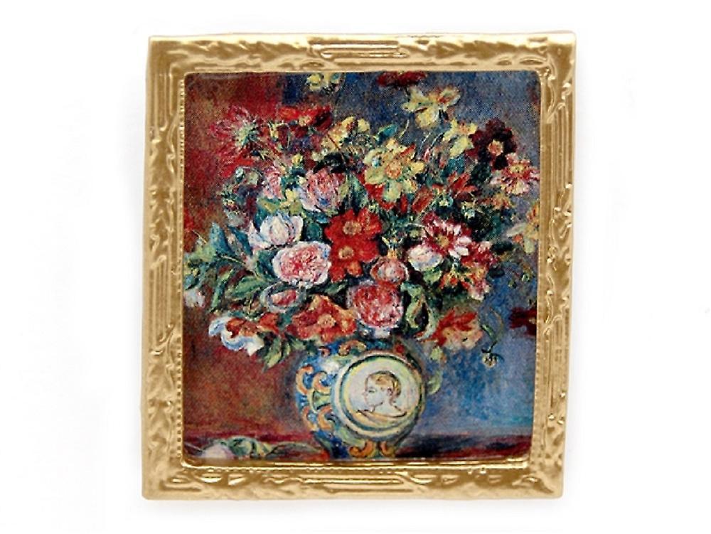 Melody Jane Dolls Houses Dolls House Renoir Flowers Picture Painting Gold Frame Miniature 1:12 Accessory