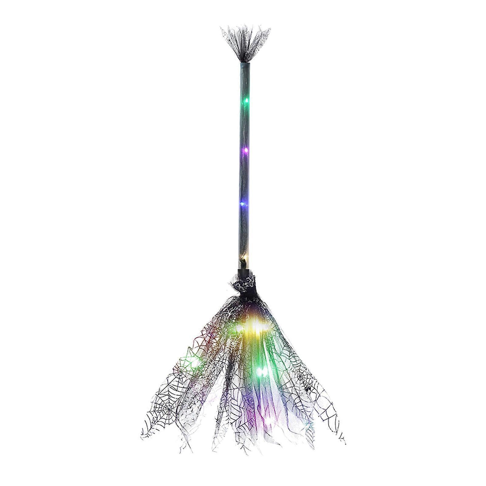 Kakanwo Halloween Decor Witch Broom Witch Led Broom Makeup Party Glowing Mount World Of Warcraft Halloween Broom Black