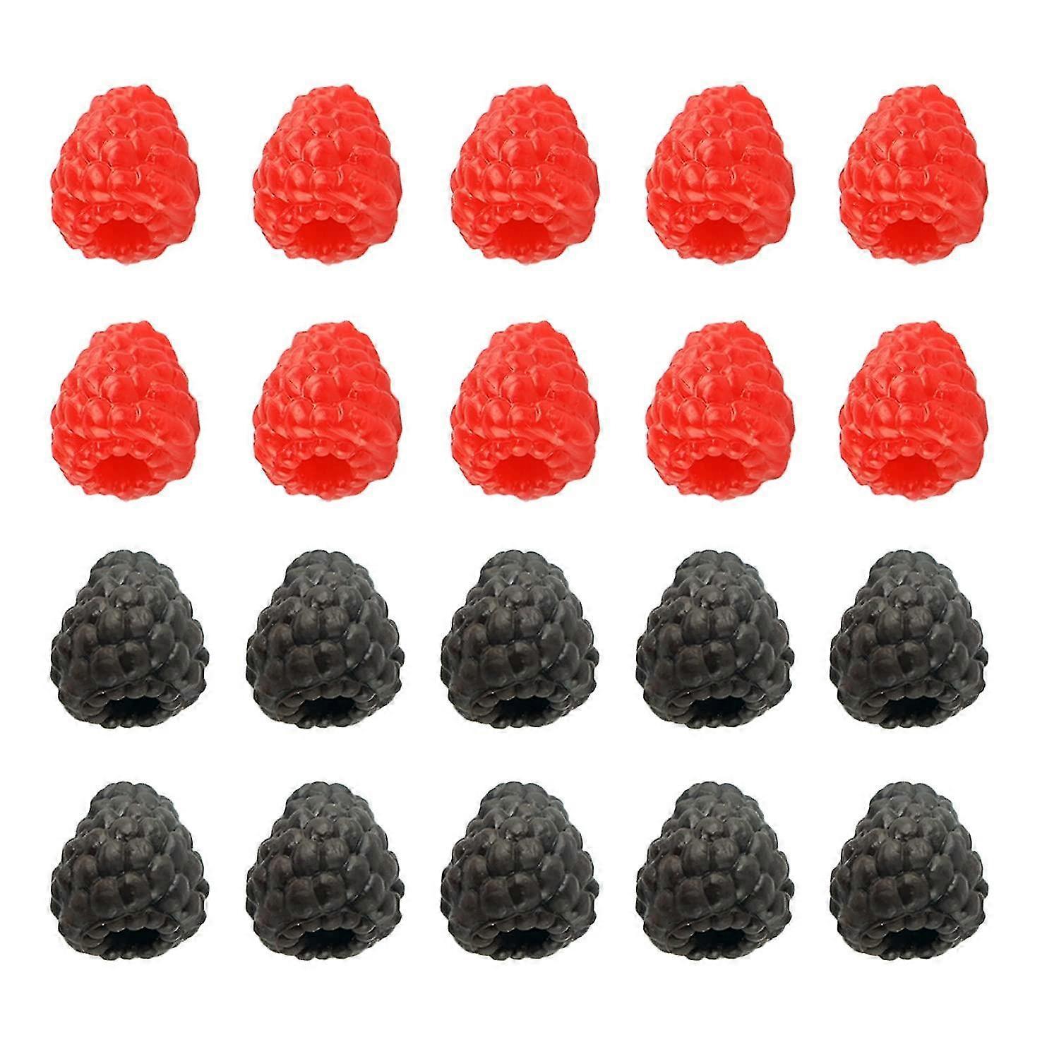 Lycxames 20pcs Artificial Raspberrys Fake Fruit Realistic Fruits Lifelike Berry Simulation Plant Photography Props Plastic Ornament