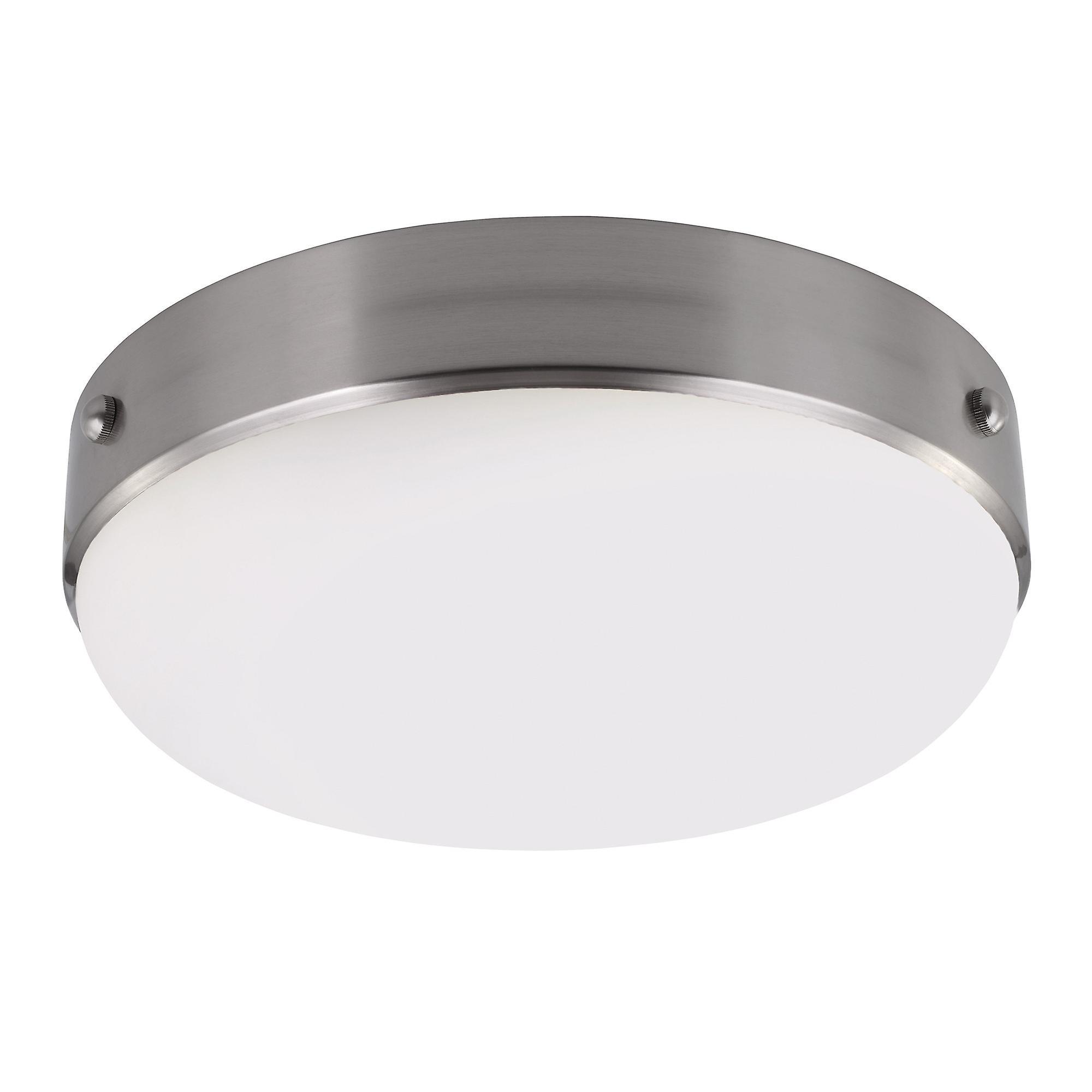 Cadence 2 Light Flush Ceiling Light Brushed Steel E27