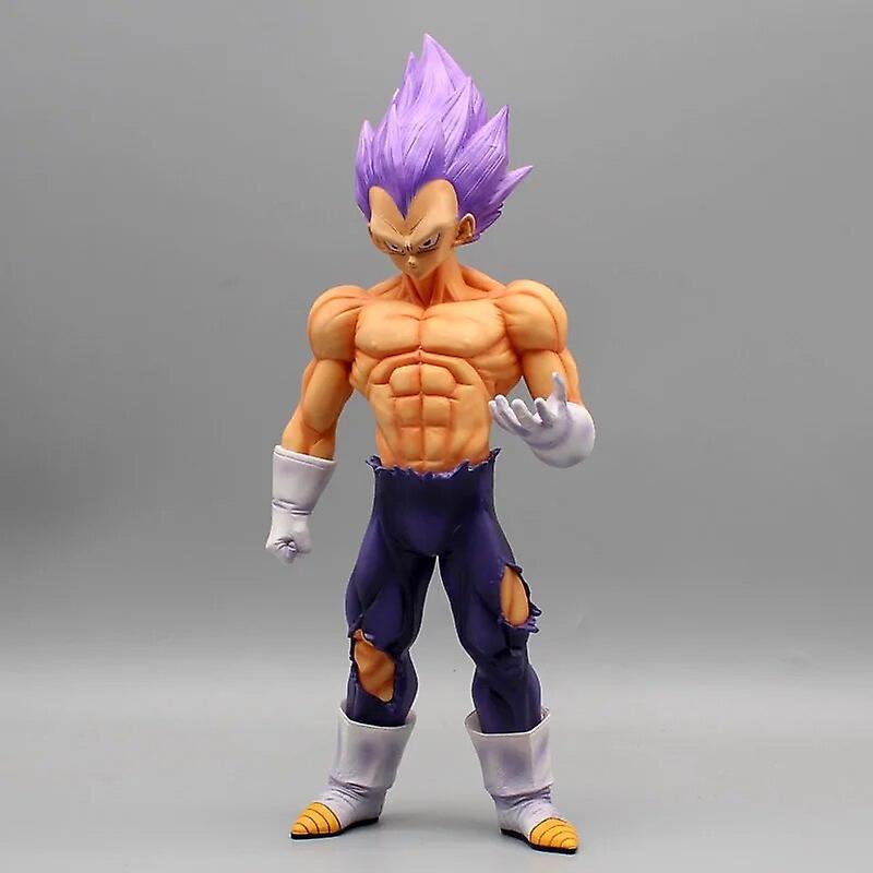 Jiechannel Dragon Ball Vegeta Figures First Super Saiyan Battle Damage Gk Anime Figurine Toy Statue Collectible Pvc Model Gift purple hair no box