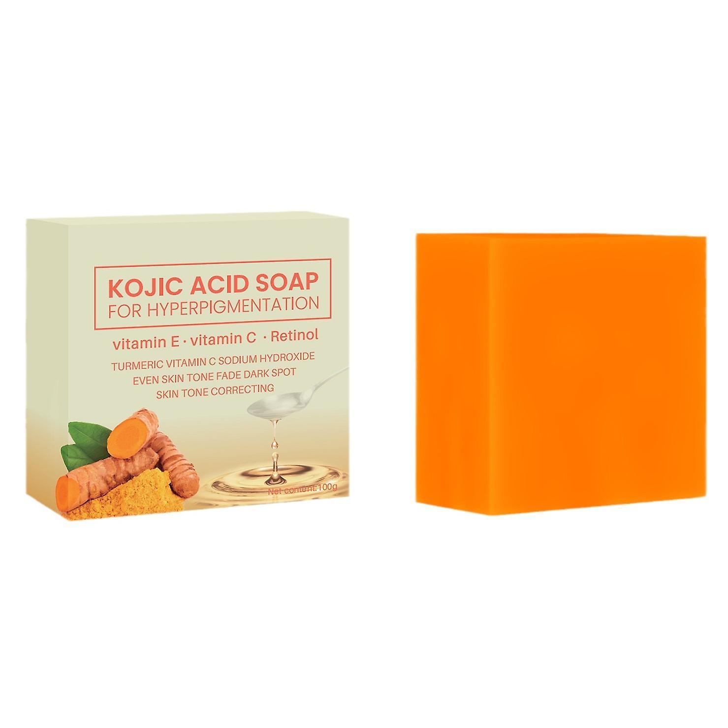 Frusde Kojic Acid Soap, Turmeric Soap for Face and Body, Deep Cleansing Soap Bar, Hand Kojic Aci Turmeric Soap Bar Gentle Cleansing Bar Soap 1pcs