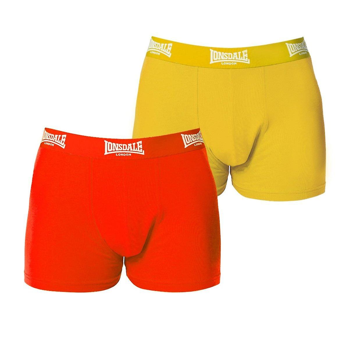 Lonsdale 2 Pack Trunk Mens Yellow/Red L