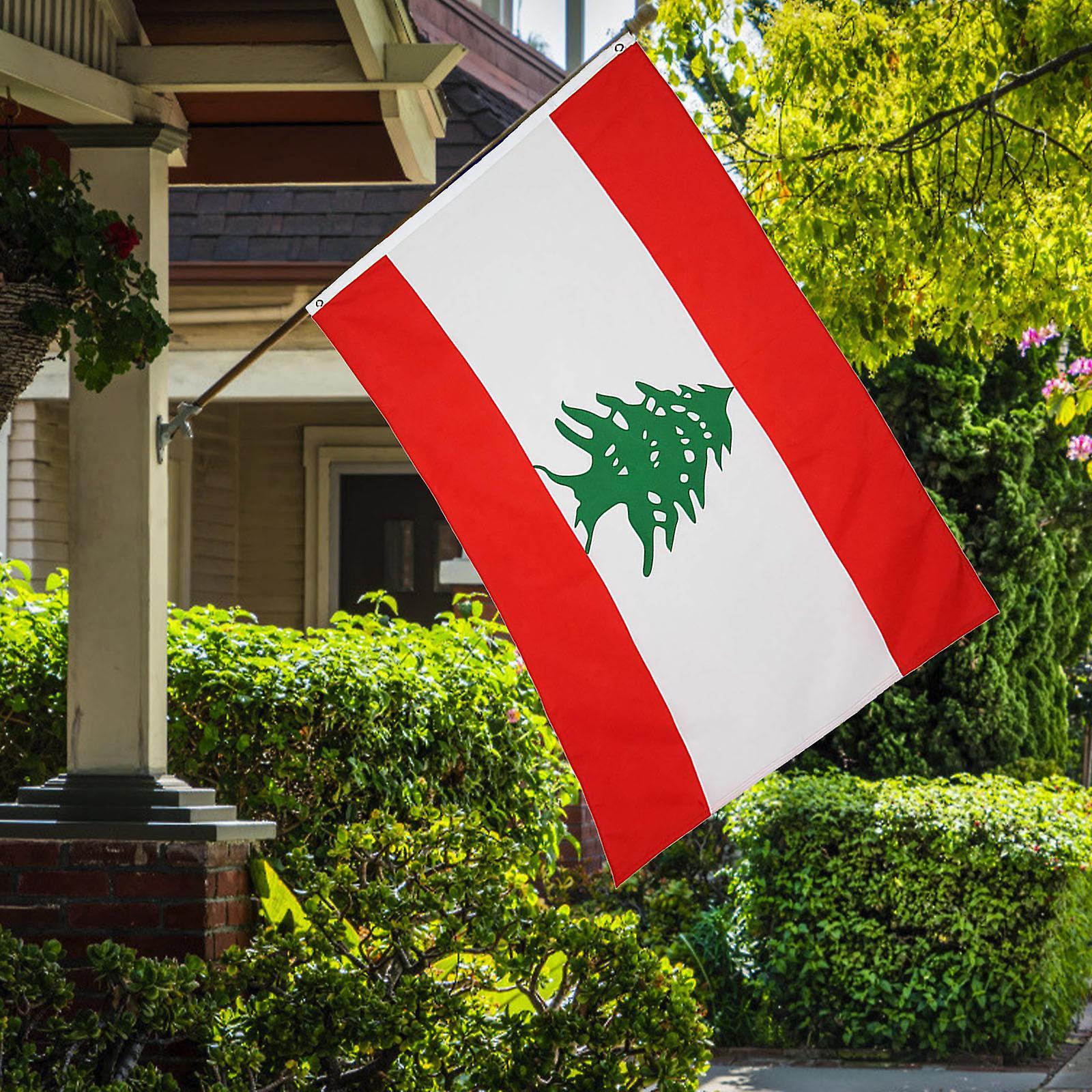 Baodan Lebanon Flag Lebanese Polyester Flag Garden 3x5FT Banner 90x150cm