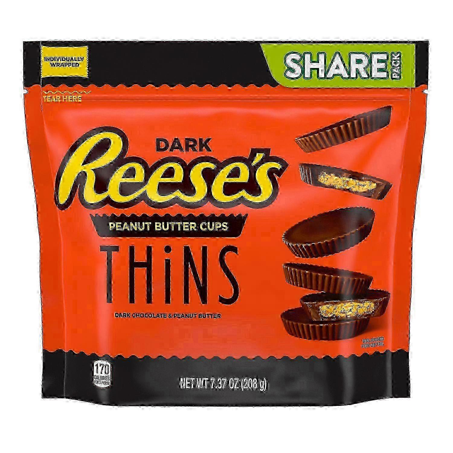 Reese's Thins Dark Chocolate Peanut Butter Cups Pack, 7.37 Oz