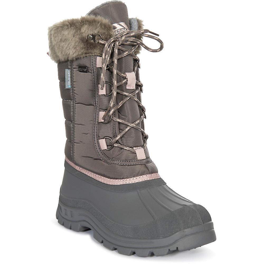 Women's Trespass Womens Ladies Stavra II Waterproof Warm Winter Snow Boots - Storm Grey Antique Rose - Size: 5