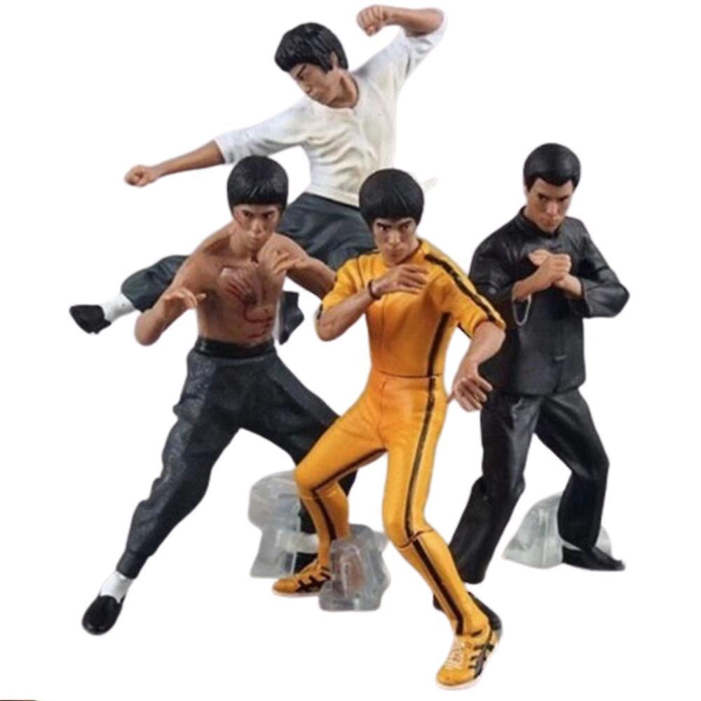 Ghygv 4pcs/set 10cm Bruce Lee Pvc Action Figure Collection Model Toys