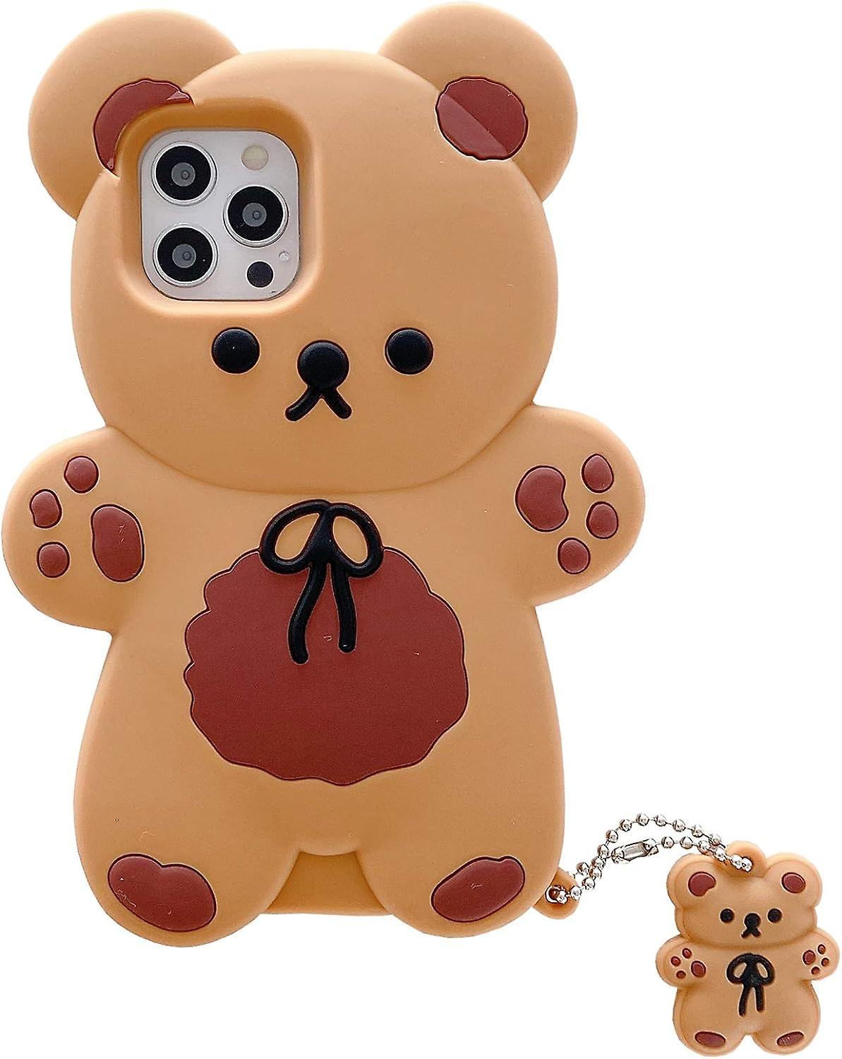 Baiccf Kawaii Phone Cases Apply To Iphone 13,cute Cartoon Bear Phone Case With Keychain Teddy Bear Phone Case 3d Case Soft Silicone Shockproof Cove...