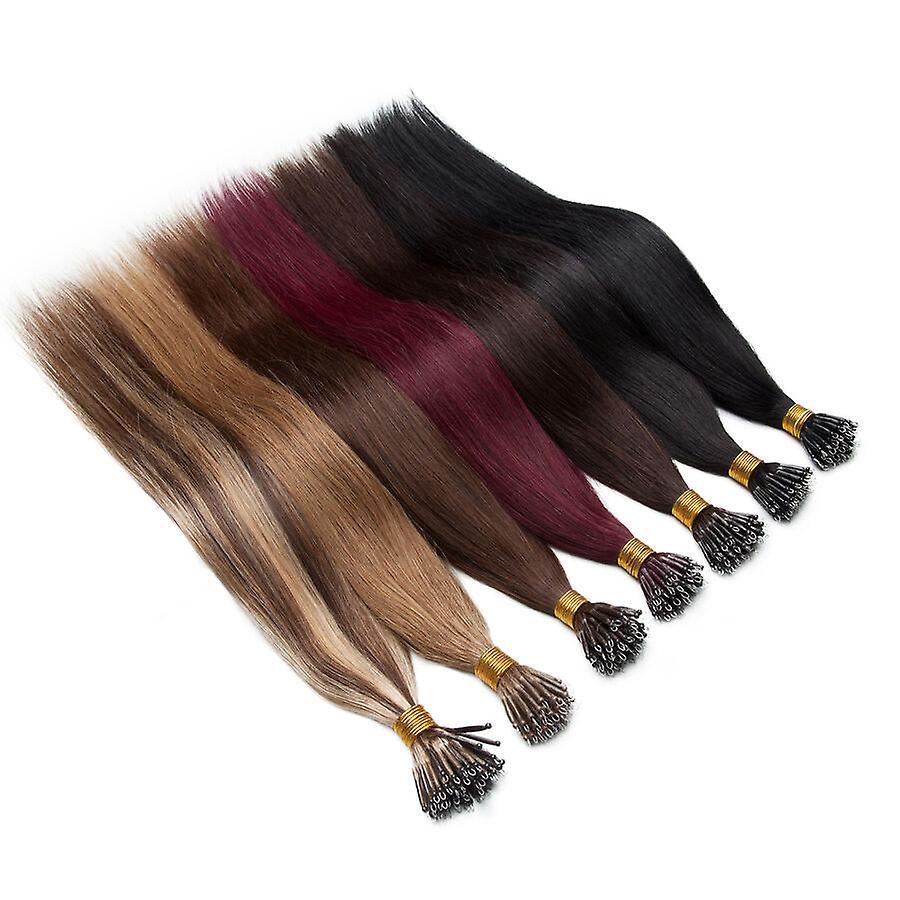 Sego 50strands Nano Tip Human Hair Extensions Invisible medium brown 18inch