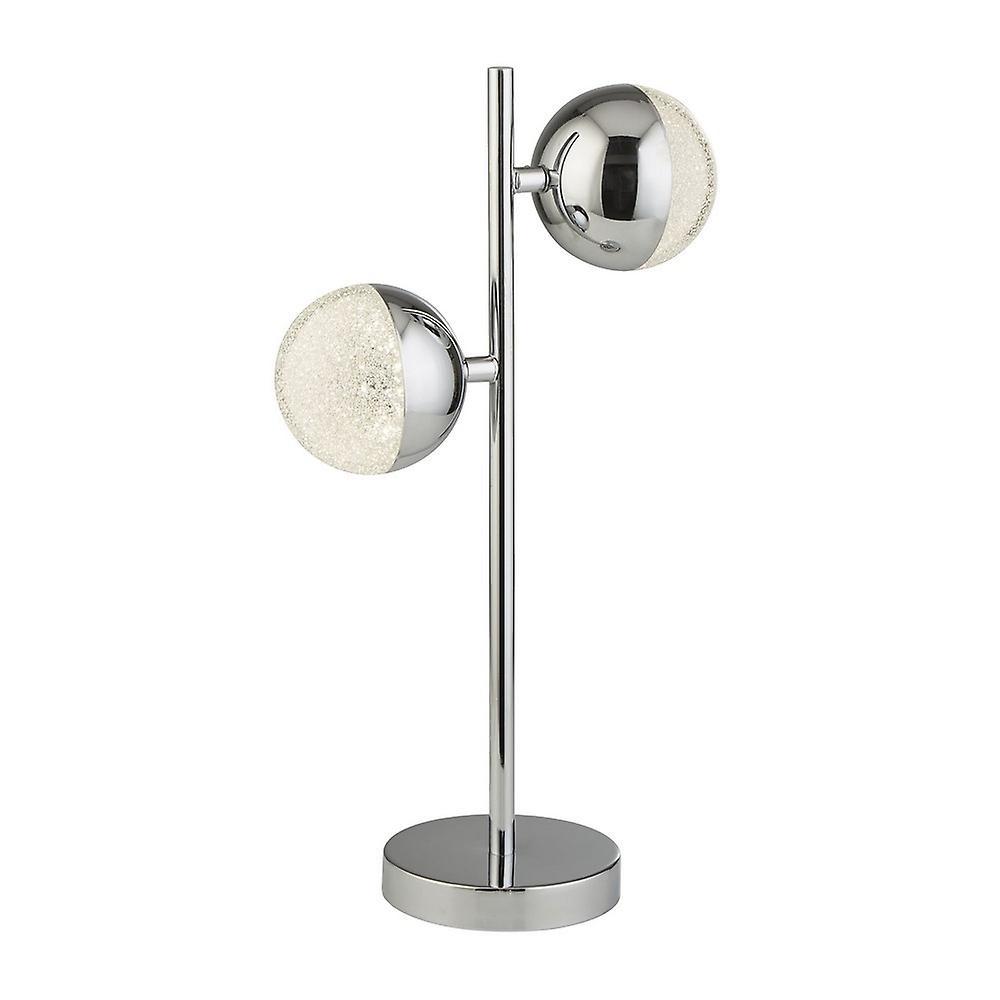 Searchlight Lighting Marbles Table Lamp 2 Light - Chrome With Crystal Sand