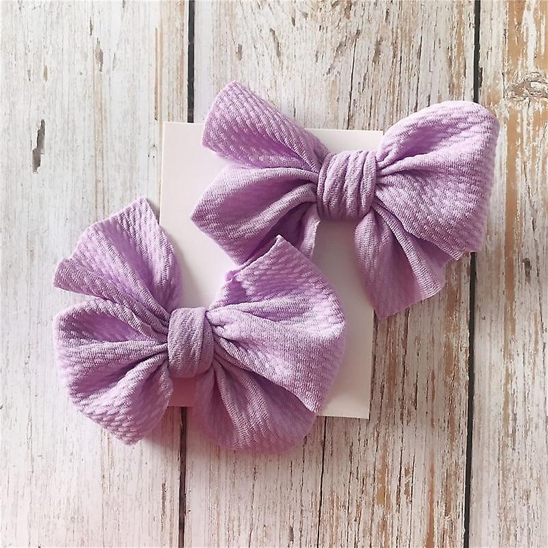 Slowmoose Girls Hair Pin Bow Clips -headwear Ribbon Bowknot Barrettes Purple