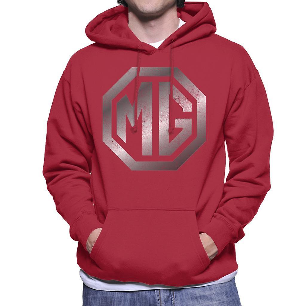 MG Chrome Logo British Motor Heritage Men's Hooded Sweatshirt Cherry Red Medium