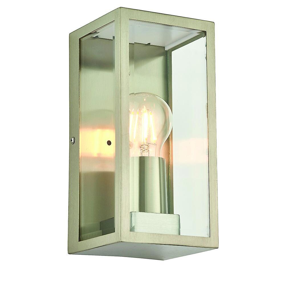 Saxby Lighting (Poole) Breton Outdoor Wall Lantern 1 Light Wall IP44 28W Brushed Stainless Steel