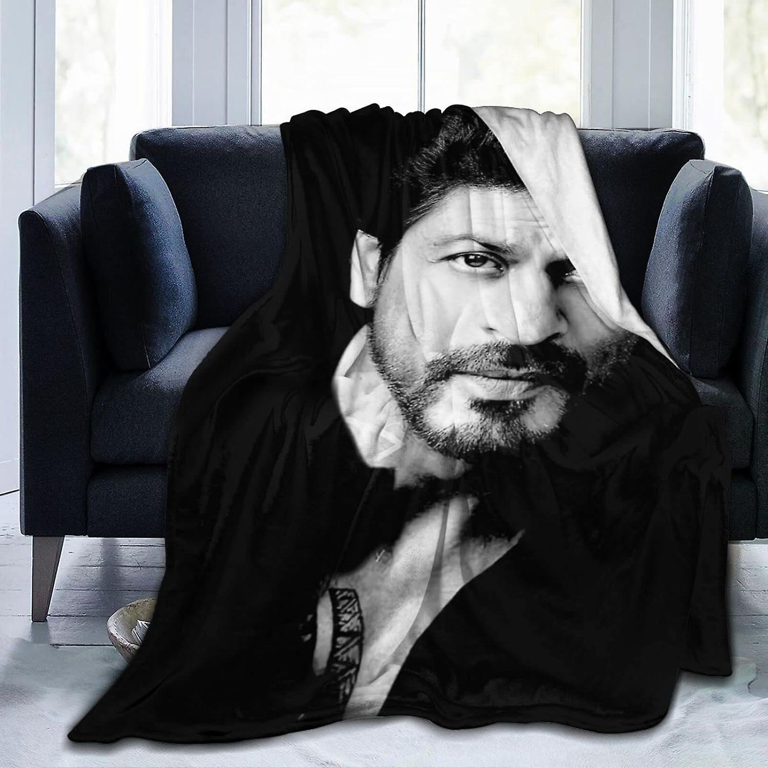 Kerota AY1221 Shah Rukh Khan Ultra Soft Micro Flannel Throw Blankets Warm Comfortable Versatile Blanket for Sofa and Travel 50x40in 125x100cm