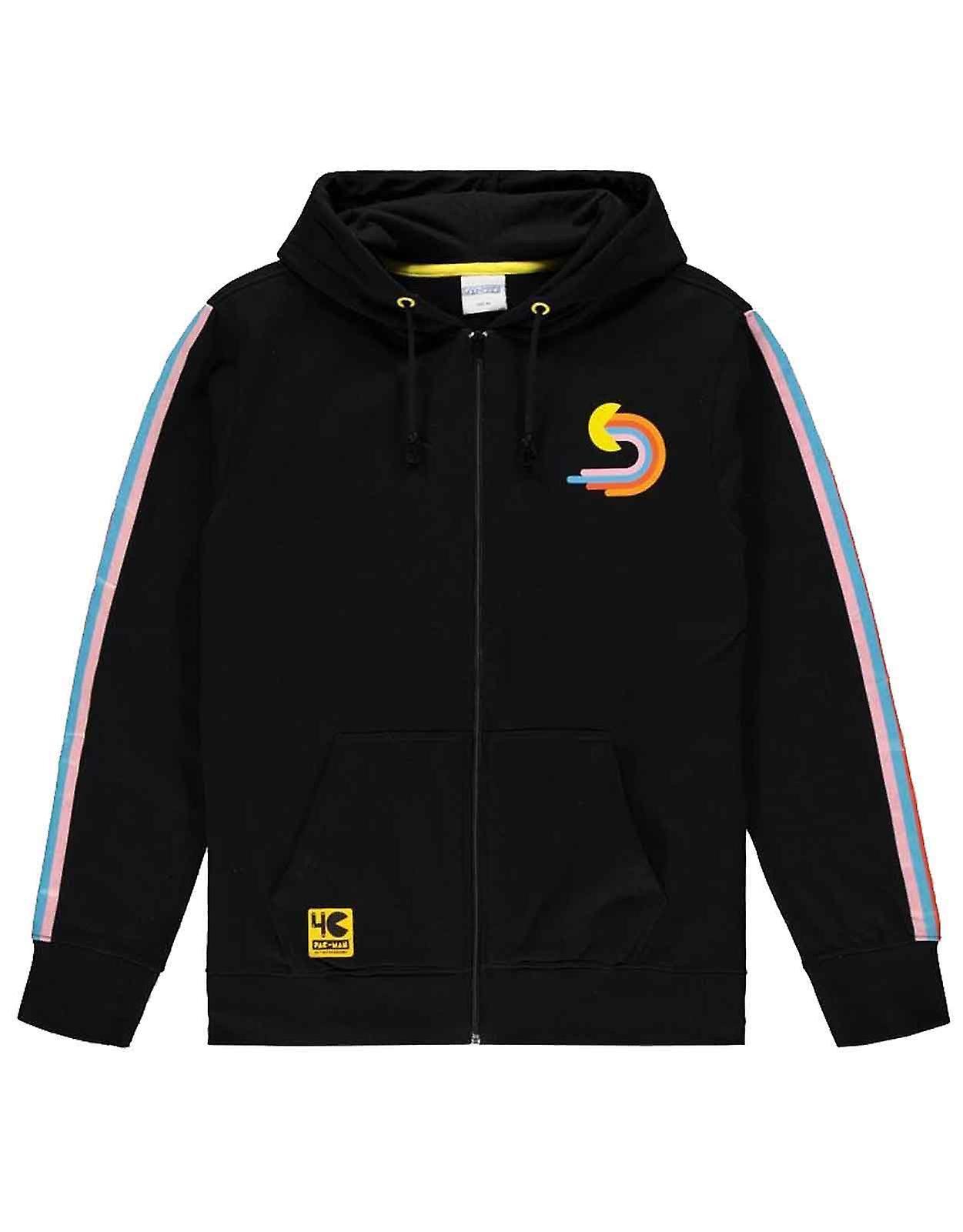 Pac-Man 1980 Retro Gamer Zipped Hoodie Black L