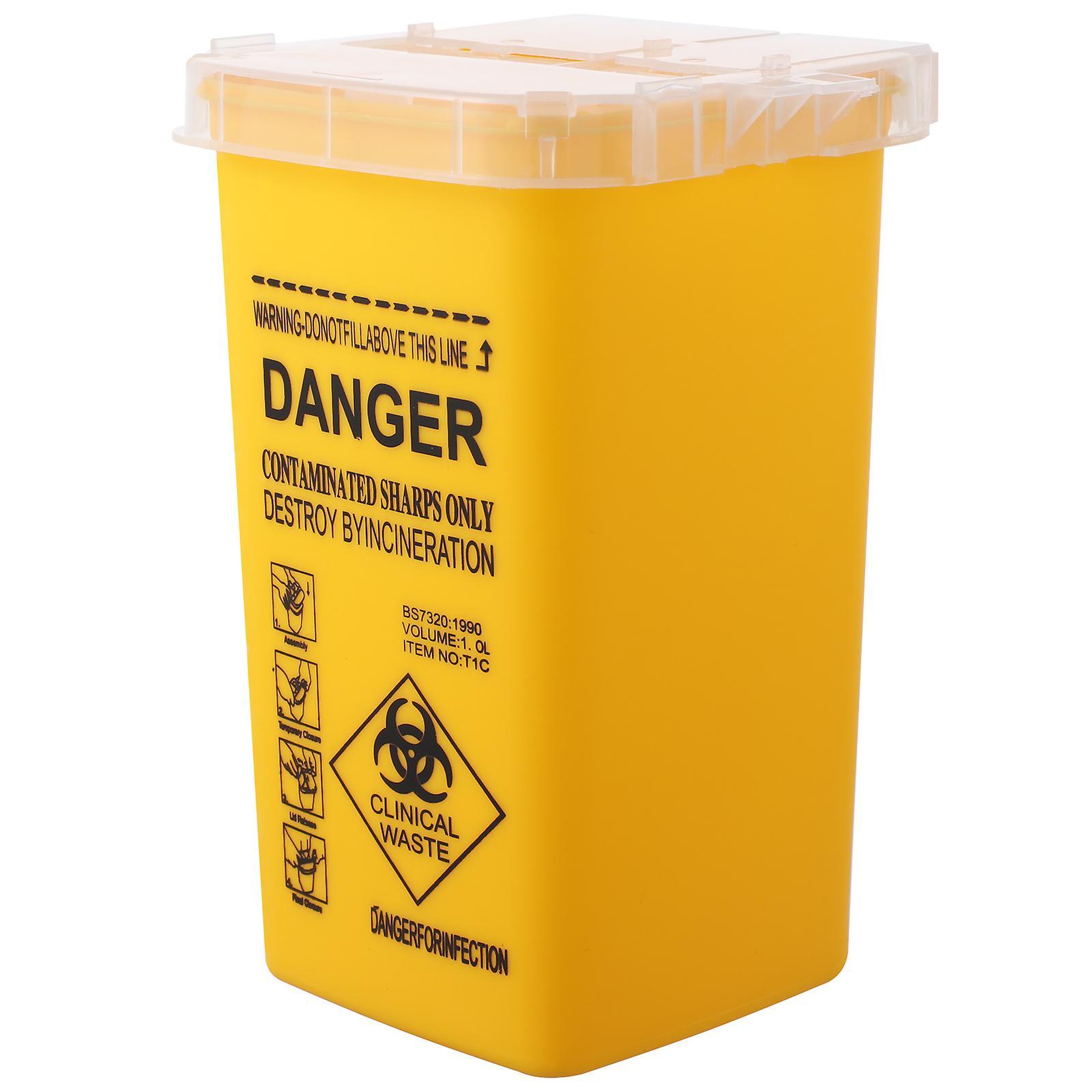 Tinksky Sharps Box Needles Sharps Disposal Container Supplies and Equipment (Yellow)