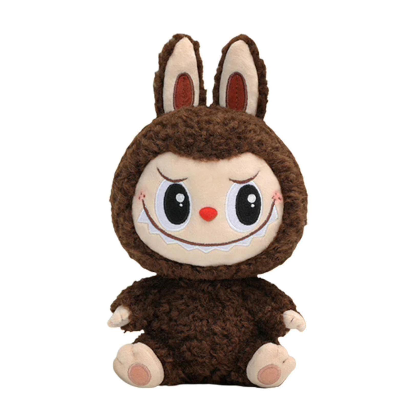 DUqi Cute Labubu Plush Toy Lovely Cartoon   Character Stuffed Plush Doll Kid Gift-n Brown