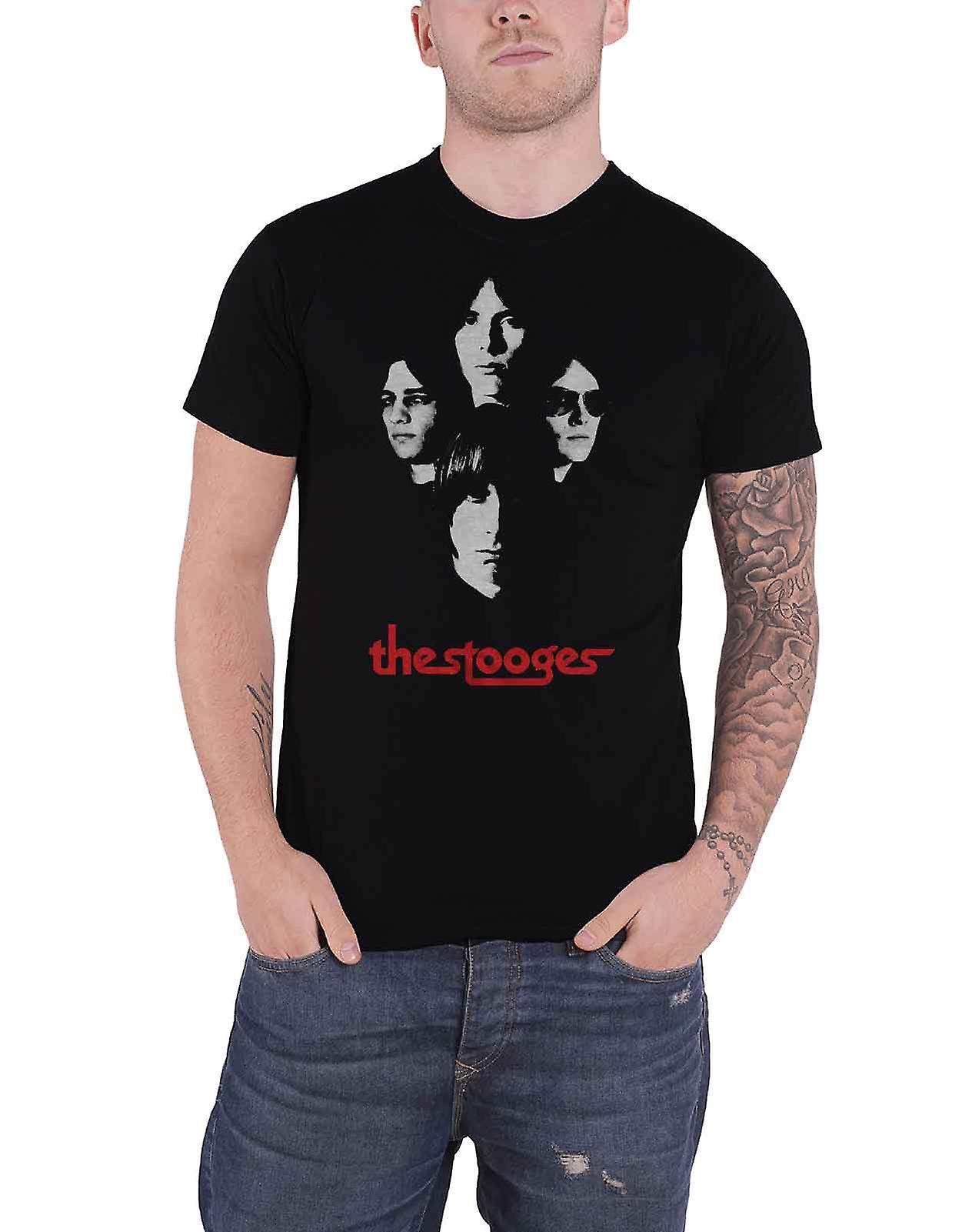 Iggy & The Stooges Iggy Pop & The Stooges T Shirt Group Shot Logo new Official Mens Black L