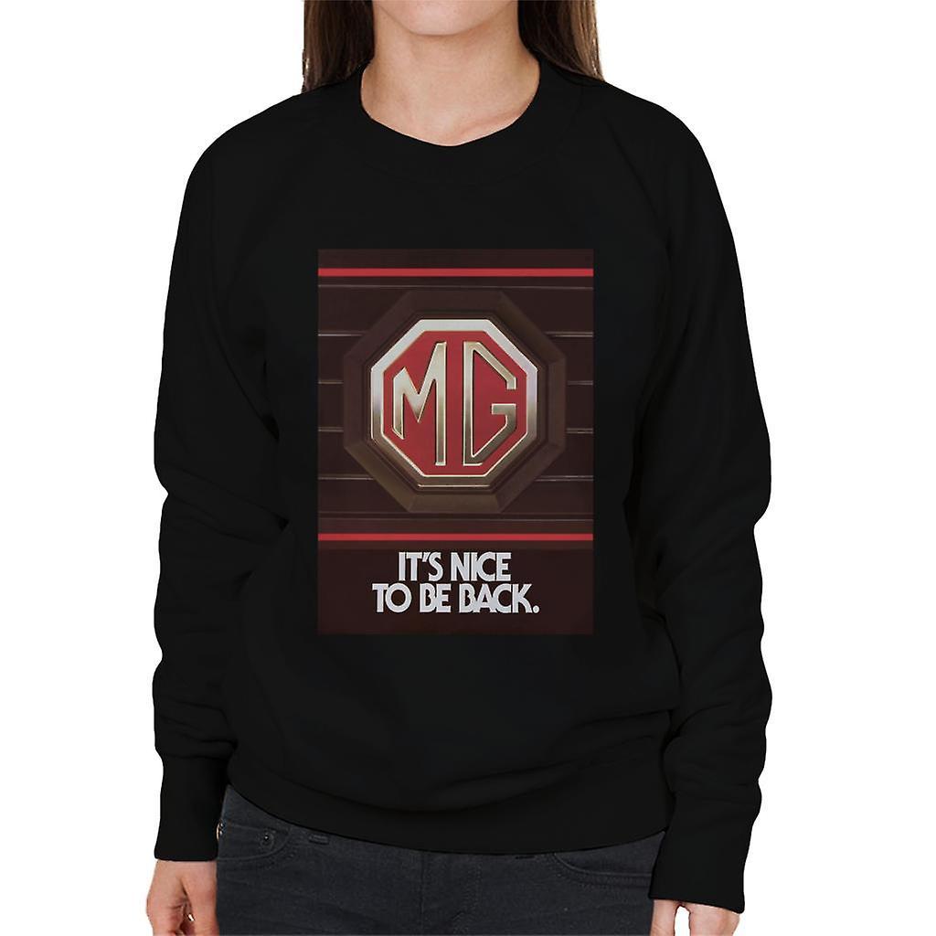 MG Its Nice To Be Back British Motor Heritage Women's Sweatshirt Black Medium