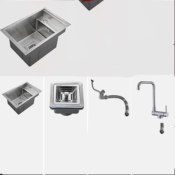 Slowmoose Hidden Black Kitchen Sink Single Bowl Bar Small Size, Sink Stainless Steel D SET