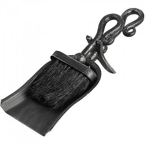 Hill Interiors Black Brushed Steel Crook Top Hearth Tidy Set