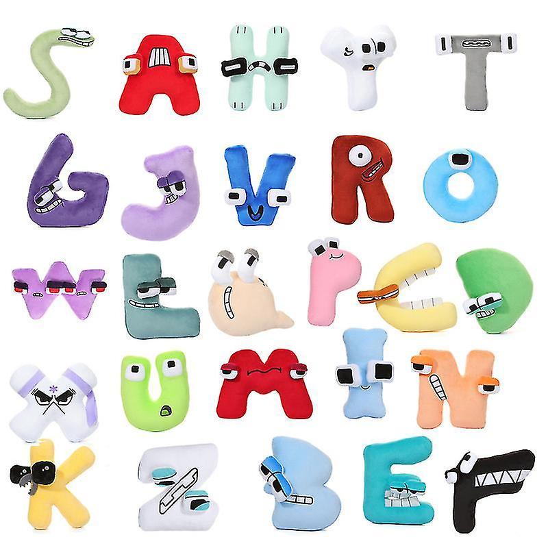 Elciaicle 26 English Letters Alphabet Lore But Are Plush Toy Stuffed Animal Plushie Doll Toys Gift For Kids Children Christmas Gifts A letter