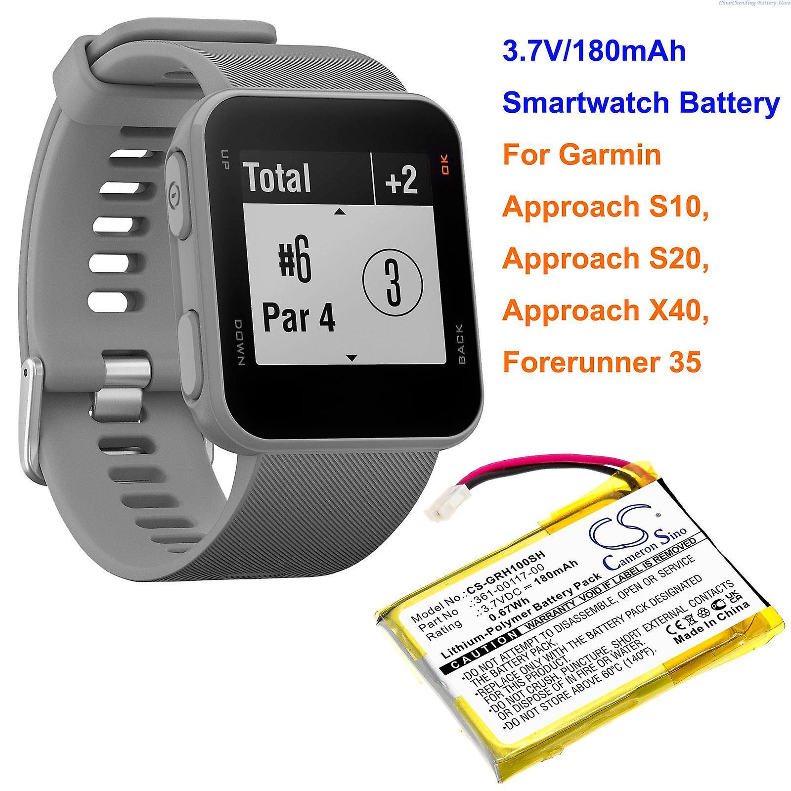 Dinoply 180mAh Smartwatch Battery 361-00117-00 for Garmin Approach S10, Approach S20, Approach X40, Forerunner 35