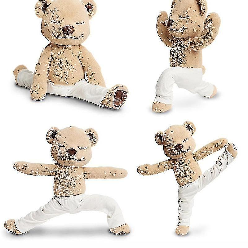 Mlsilm 40cm Yoga Plush Doll Cute Brown Bear Soft Stuffed Doll Pillow Yoga Bear Plush Toys Doll For Baby Kids Plushies  Q