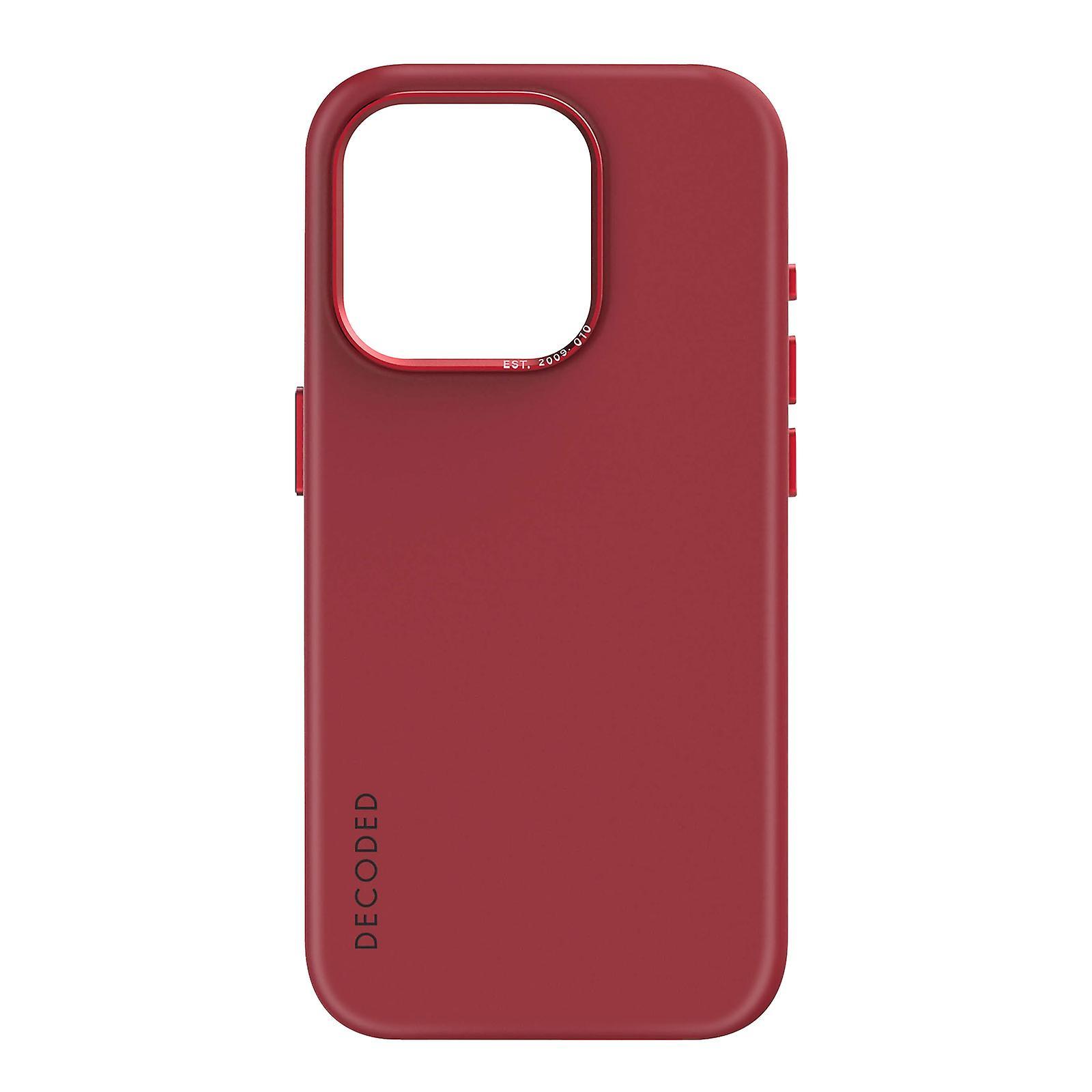 MagSafe Case for iPhone 15 Pro Max Silicone Matt Burgandy Decoded Red