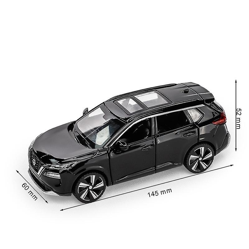 1/32 Nissan X-trail Suv Miniature Diecast Toy Car Model Sound & Light Doors Openable Educational Collection Gift For Boy Kid Toy Cars black