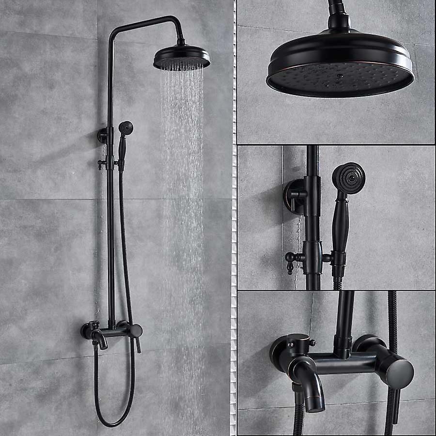 Slowmoose Bronze Shower Faucet -mixer Wall Mount Rainfall Set Tap Black Bronze B