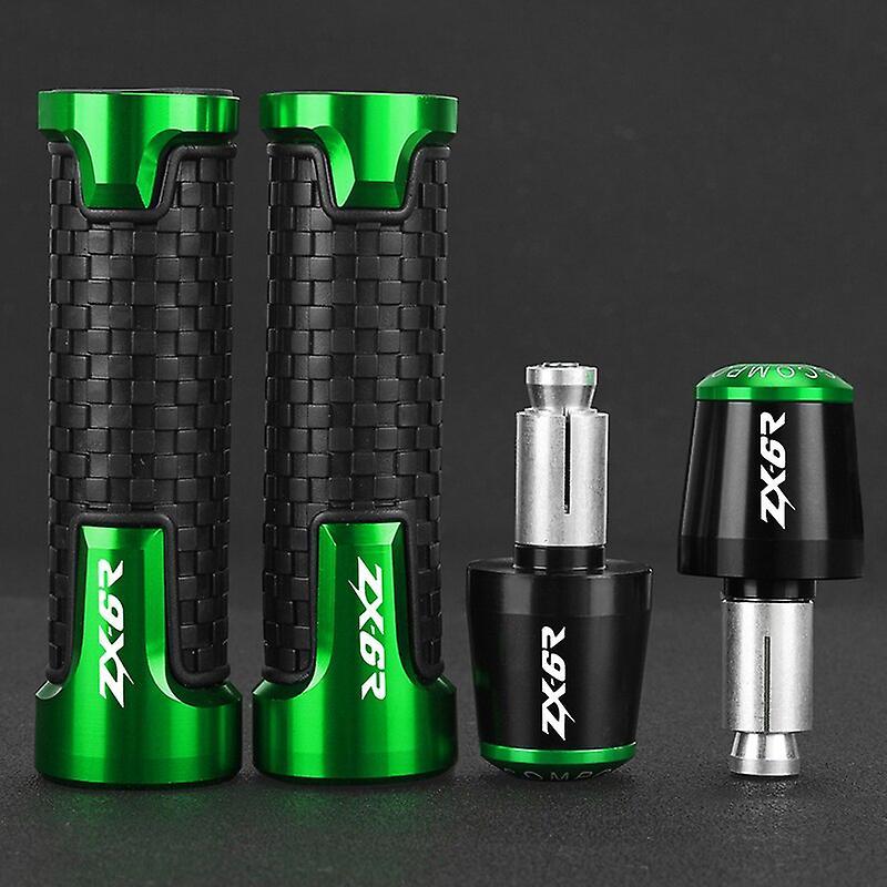 For KAWASAKI ZX-6R ZX6R 1995-2012 2005 2006 2007 2008 2009 11 Handlebar End Motor Grip Ends Plus Handle Bar Grips Ends Tips Caps Motorcycle Knee & ...