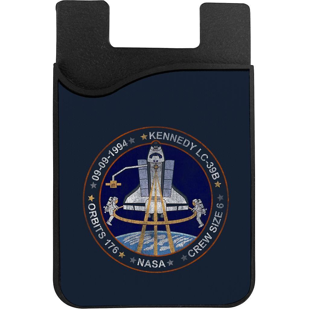 NASA STS 64 Discovery Mission Badge Distressed Phone Card Holder Navy Blue 5.5cm x 8.5cm