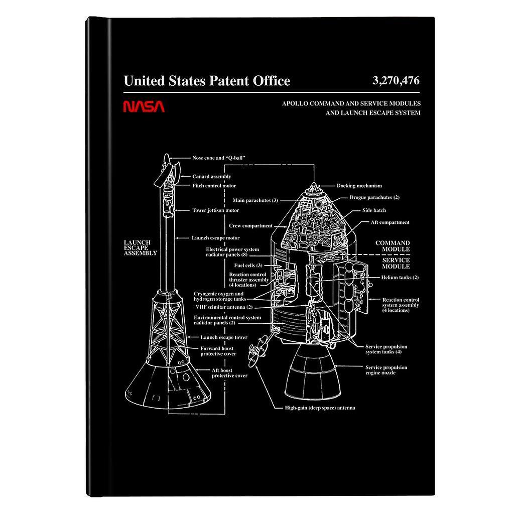 NASA Apollo CSM Escape System Blueprint Hardback Journal Black 13 x 18.5 cm