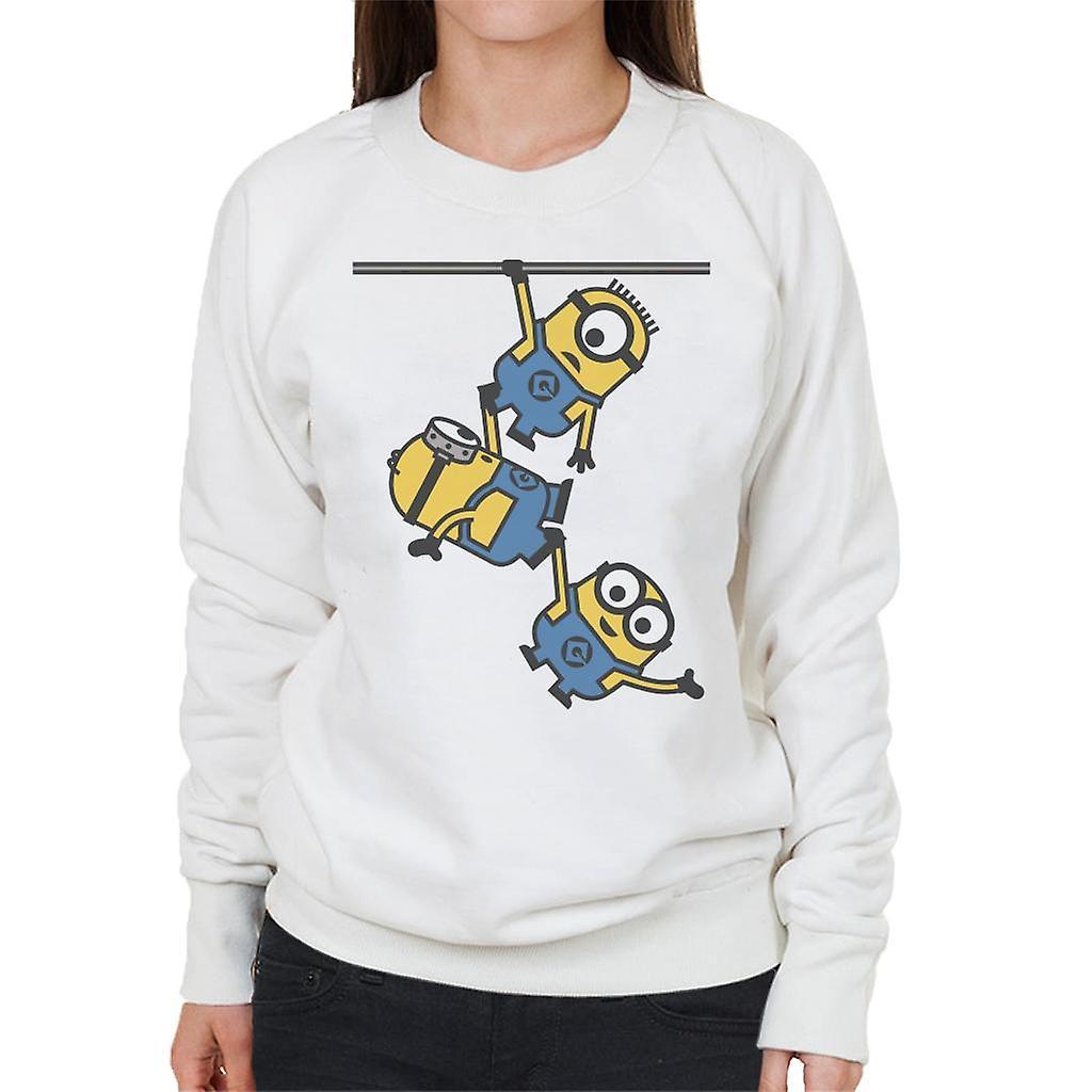 Despicable Me Bob Stuart And Dave The Minions Hanging Women's Sweatshirt White Large