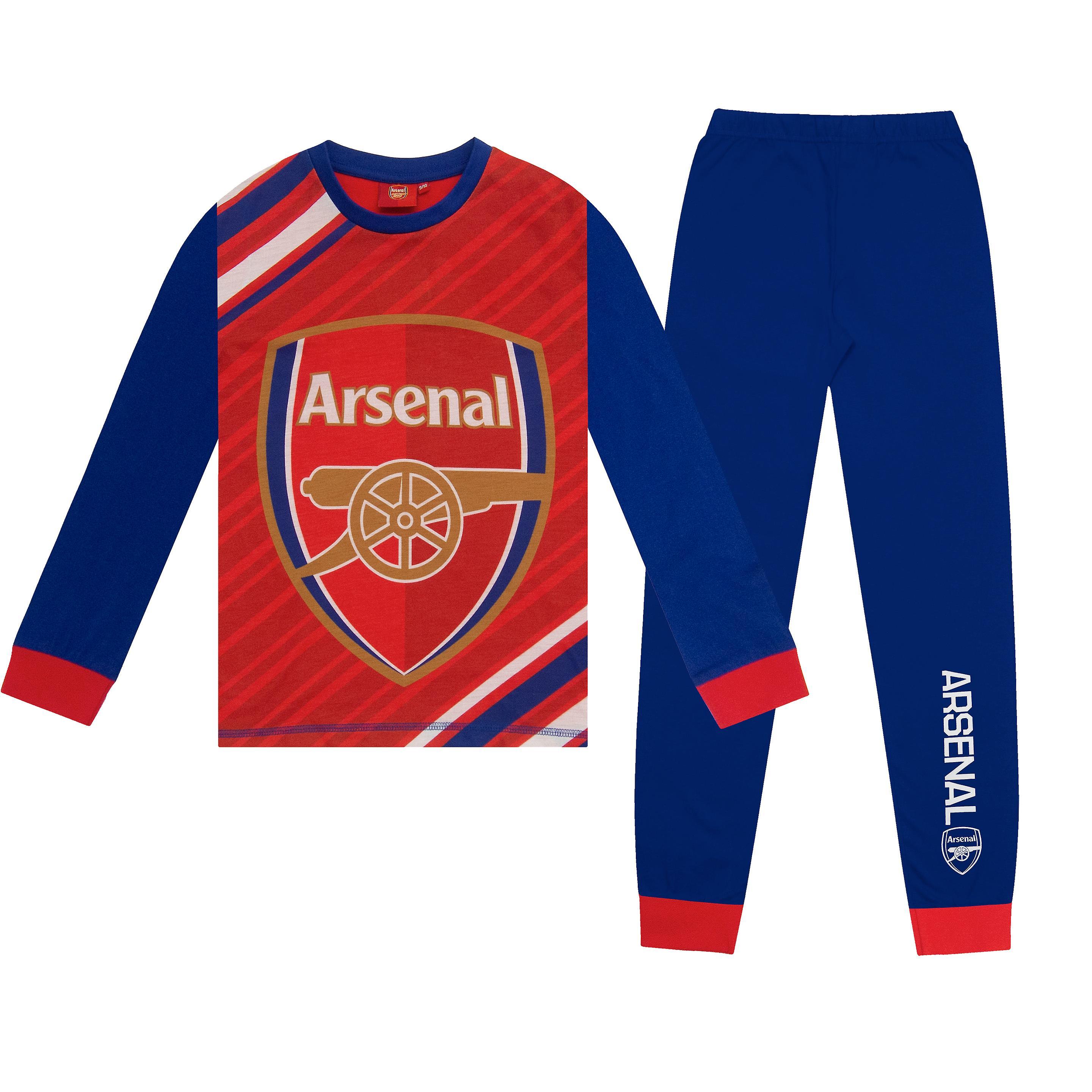 Arsenal FC Boys Pyjamas Long Sublimation Kids OFFICIAL Football Gift Red Navy 13-14 Years