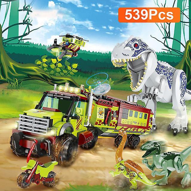 Jurassic Dinosaur T-rex Truck Model Building Blocks Indominus Rex Dino World Set With Figures Bricks Diy Toys For Kid Adult Gift - Blocks - FC3721