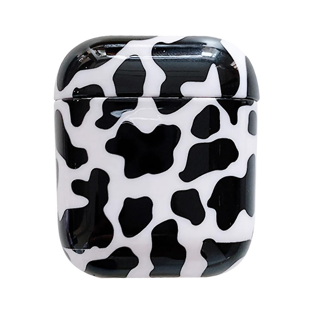 Tinksky 1Pc Cow Printing Earbuds Case Silicone Box Protector Compatible with AirPods 1/2 5X5CM