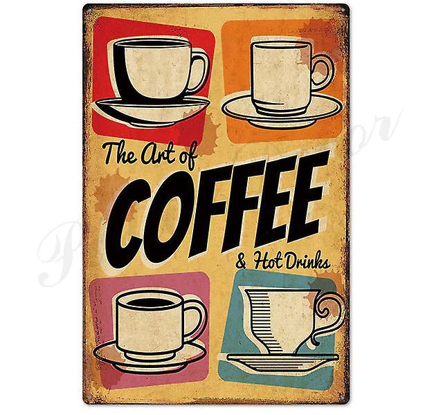 Slowmoose Coffee Metal Sign, Vintage Tin Sign, Plaque Metal Vintage Wall Decor TH0151 20x30cm