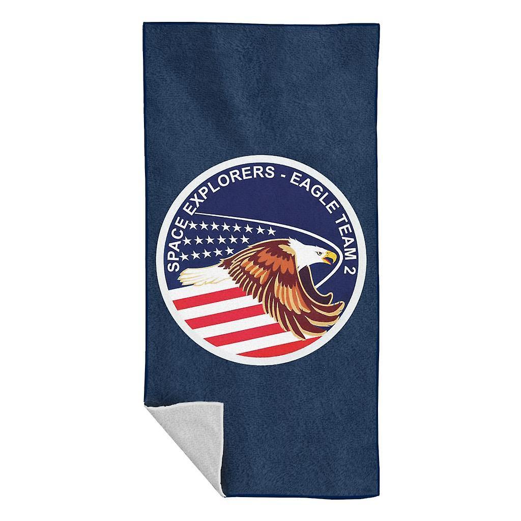 NASA STS 51I Space Shuttle Discovery Mission Patch Beach Towel Navy Blue 70 x 140cm