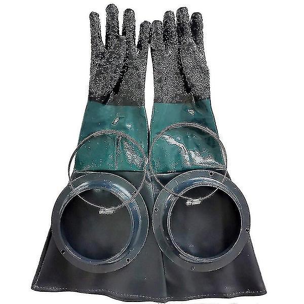 Generic Sandblasting Gloves Sandblaster Parts 60cm With O Rings For Sandblast Cabinet