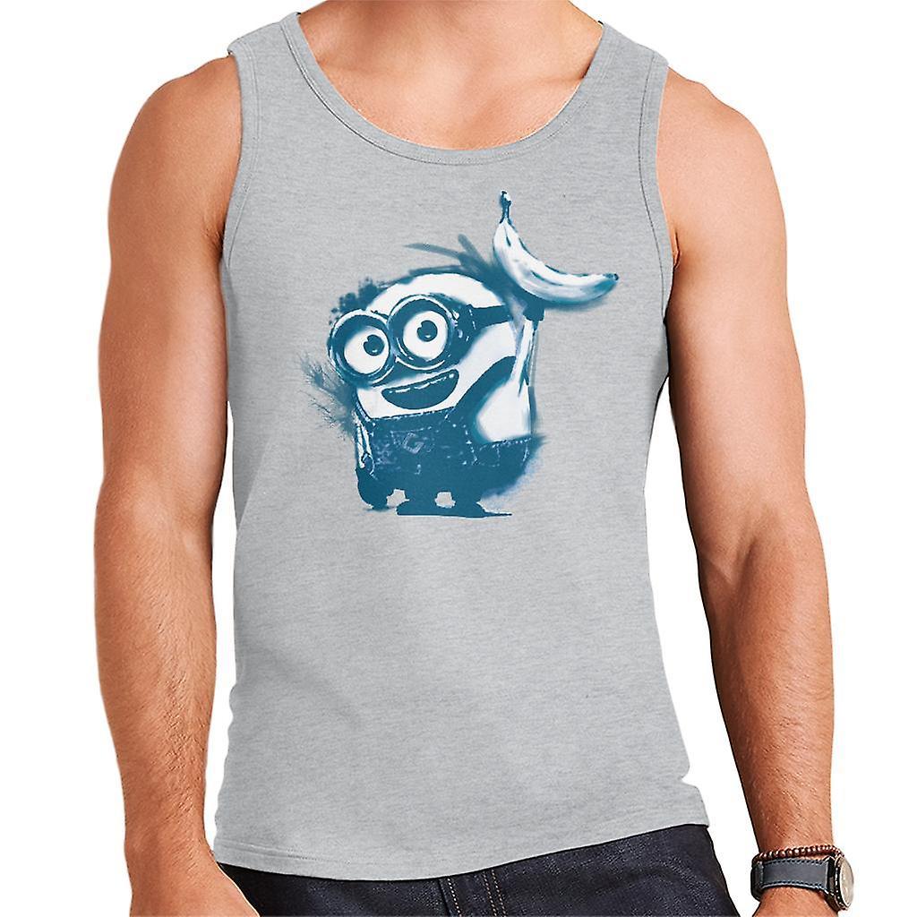 Despicable Me Bob The Minion Banana Art Men's Vest Heather Grey Medium