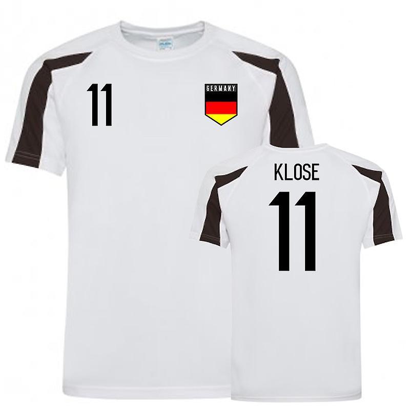 UKSoccerShop Germany Sports Training Jersey (Klose 11) White-Black Medium (38-40 inch)